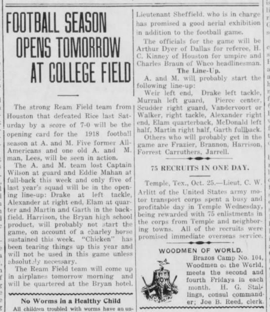 Ream Field Preview The Eagle Oct. 25, 1918.jfif
